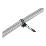 Reguleeritav kaabliklamber InLine 85 mm, must, 10 tk