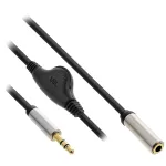 InLine &otilde;huke Audio kaabel 3.5mm M / F, koos helitugevuse reguleerimisega 0,25m
