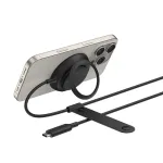 Belkin UltraCharge Qi2 25 W traadita laadimisaluspadi koos tugijalaga, must (WIA014HQBK)
