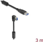 DeLOCK USB-kaabel t&uuml;&uuml;p-A isane t&uuml;&uuml;p-B isasele 90&deg; allapoole nurga all 3 m