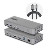 StarTech.com kahe monitoriga USB-C dokkimisjaam, DisplayPort, 4K 60 Hz, 100 W s&uuml;learvuti laadimine, 1 GbE, draiverivaba, mitme monitori dokk Windowsile