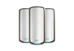 NETGEAR Orbi 970 seeria neljaribaline WiFi 7, 3-pakend, hall, sisemine, v&otilde;rgusatelliit, neljaribaline (2,4 GHz / 5 GHz-1 / 5 GHz-2 / 6 GHz), Wi-Fi 6 (802.11ax), 11530 Mbit/s