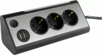 Pikendusjuhe REV 2400050010, 3 pistikupesa ja 2 USB-pordiga