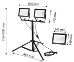 NEO TOOLS Double Spotlight 2x100W SMD LED 2 x 8500lm on Tripod 1,8m