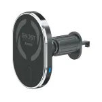 CELLY MagSafe Autoaluse koos juhtmevaba laadimisega - 15W Qi kiirlaadimine, &otilde;hutusava kinnitus, 360&deg; p&ouml;&ouml;rlemine, must