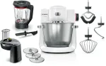 Bosch Serie 6 MUMS6EW22 k&ouml;&ouml;gikombain, 1600 W, kondiitrikomplekt, blenderiotsak, valge/roostevaba teras