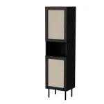 Cama meble JUTA panipaik 50&times;39,5&times;190 cm, p&otilde;randal seisev seina&auml;&auml;rne, must linol calabria viimistlusega