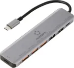 Renkforce RF-7465828 USB-C 6-in-1 hub, 3x USB-A 3.0, USB-C andmeport, 4K HDMI, 100W PD, hall
