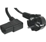 EXERTIS CONNECT toitekaabel, Schuko pistik nurga all IEC C13 pesaga, must, 3,0 m 808211