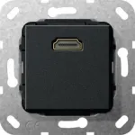 Gira System 55 HDMI sisestusmoodul, 1-kohaline, HDMI Type A emane-emane, must 566910