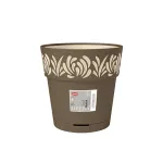 STEFANPLAST Gaia &uuml;mmargune lillepott koos alusega, pruun, &Oslash;25 x 25 cm