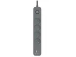 Tracer Power Line+ TRALIS47026 pikendusjuhe, 4 pesa, USB-A + USB-C PD 18 W, 1,5 m, grafiit
