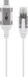 Goobay USB-C 3.1 RJ45 Etherneti kaabel Slim, 1,5 m, valge (74386)