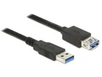 DeLOCK 85055 USB 3.0 pikenduskaabel, A-t&uuml;&uuml;p (pistik) &ndash; A-t&uuml;&uuml;p (pesa), 5 Gbps, 1,5 m, must