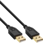 InLine USB 2.0 kaabel, AM/AM, must, kullatud kontaktid, 2 m