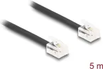 Delock RJ11 pistik RJ11 pistikule telefonikaabel, 5 m, lame, must