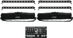 LED riba komplekt EUROLITE 4x LED BAR-12 QCL RGBW koos 2 pehme kotiga ja kontrolleriga