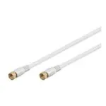 Wentronic Goobay SAT-&uuml;henduskaabel, 100% varjestatud, kullatud, valge, 1,5 m - F-pistik F-pistik (67290)