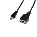 StarTech.com 1 ft Mini USB 2.0 kaabel - USB A to Mini B F/M, 0,3 m, USB A, Mini-USB B, isane/emane, 0,48 Gbit/s, must