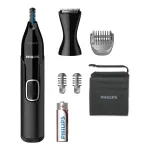 Ninatrimmer Philips 5000 NT5650/16 &mdash; patareitoitega, AA, veekindel, roostevabast terasest terad, 3 kammi, reisikott