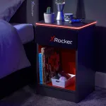 X Rocker Gaming Nightstand with RGB LED Lighting, Grey/Red
