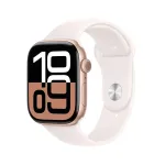APPLE Watch Series 10 GPS 46mm roosakuldne alumiiniumkorpus heleda virsikuv&auml;rvi spordirihmaga - M/L