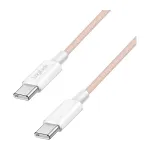 LogiLink USB 2.0 Type-C to Type-C kaabel, 1m, 60W Power Delivery, nailonist punutud, roosa