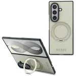 Guess Magnetic Ring Stand Grained Classic Logo MagSafe Case Samsung Galaxy Z Fold 8 Ultra jaoks (Beež)