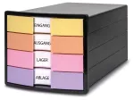 HAN IMPULS sahtlikarp, 4 sahtlit, must/pastel, pol&uuml;st&uuml;reen, DIN C4 1012-139 jaoks