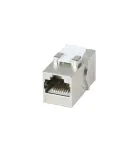 SYNERGY21 S216317V4 Cat6A varjestatud RJ45 Keystone &uuml;hendusmoodul, emane-emale, &otilde;huke l&uuml;hike, metallkorpus