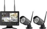 Sygonix juhtmevaba valvekaamerate komplekt 2 kaameraga, 1280 x 720 pikslit, 2,4 GHz, 7-tolline monitor, IP66, &ouml;&ouml;n&auml;gemine, kahesuunaline audio, microSD kuni 128 GB SY-6330454