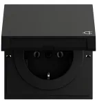 Gira 445474 SCHUKO pistikupesa KD, System 70, must