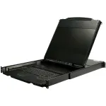 StarTech.com RKCOND17HD kahe siiniga 1U riiulisse paigaldatav KVM-konsool, 17,3" (43,9 cm) LCD 1920 x 1080, &uuml;he pordiga DVI/VGA, USA QWERTY klaviatuur, USB, kaablid kaasas, 44230 MTBF, must