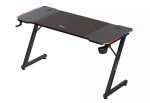 M&auml;ngulaud huzaro Hero 3.3 RGB &mdash; must sirge lauaplaat 1400x600 mm, LED-valgustus, topsihoidja, k&otilde;rvaklapi konk