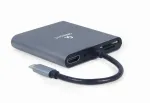 Gembird A-CM-COMBO6-01 USB-C 6-in-1 multiport-adapter, USB 3.1 Gen 1, HDMI 4K, VGA, PD 60 W, SD/microSD-kaardilugeja, 3,5 mm heliv&auml;ljund, hall