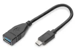 DIGITUS USB Type-C adapterkaabel, OTG, t&uuml;&uuml;p C - A M/F, 15cm Super Speed Must