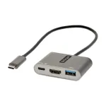 StarTech.com USB-C Multiport Adapter, USB-C HDMI 4K video, 100W PD l&auml;bivool, USB 3.0 jaotur 5Gbps (1xType-C/1xA), USB-C mini dokk, USB-C reisidokk, kaasaskantav s&uuml;learvuti dokkimisjaam
