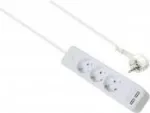 Pikendusjuhe helos ADVANCED 3 pesaga, USB-laadijaga, valge, 1,5 m kaabel