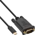 InLine USB-ekraanikaabel, USB-C isane / VGA isane (DP Alt Mode), must, 2 m