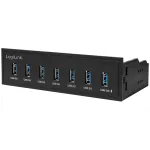 LogiLink USB 3.0 jaotur, 7-port 5.25 sisemine, kiirlaadimispordiga - Jaotur - 6 x SuperSpeed USB 3.0 + 1 x SuperSpeed USB 3.0 (laadimine)