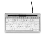BakkerElkhuizen S-board 840 US Qwerty, Tenkeyless (80&ndash;87%), juhtmega, USB, k&auml;&auml;rmekanismiga klahvid, QWERTY, helehall, valge