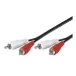 Wentronic Goobay RCA-&uuml;henduskaabel, 0,5 m - 2x RCA-pistik (heli vasak/parem) > 2x RCA-pistik (heli vasak/parem) (50097)