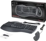 Perixx PERIDUO-512 DE B Juhtmega klaviatuur, hiirekomplekt ergonoomiline QWERTZ must (12321)