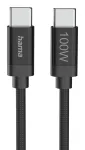 Hama Fabric USB-kaabel USB 2.0 3 m USB C Must