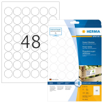 Labels A4 HERMA &Oslash; 30 mm round Valge extra strong adhesion 1200 pcs