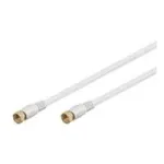 Wentronic Goobay SAT &uuml;henduskaabel, 100% varjestatud, kullatud, valge, 2,5 m - F-pistik F-pistik (67291)