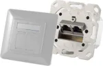 Pistikupesa 2 x RJ-45 ShiverPeaks 74280-PW &mdash; Cat6a, 500 MHz, p&auml;rlvalge, metallkorpus