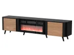 TV-kapp Cama Meble Volare 200 x 39 x 49 cm must/p&auml;hkel kaminaga