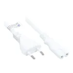 Good Connections Euro toitekaabel Euro-pistik t&uuml;&uuml;p C (sirge) kuni C7/Euro 8 pesa (sirge), valge, 0,75 mm&sup2;, 7,5 m (P0370-W075)