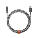 USB-A &ndash; Lightning kaabel native union Belt kaabel XL 3 m must valge